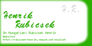 henrik rubicsek business card